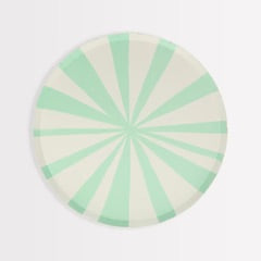 Mint Striped Side Plate-8ct