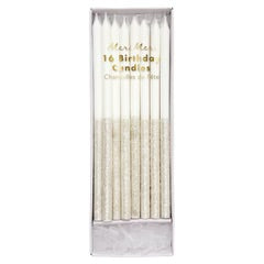 Silver Glitter Dipped Candles-16ct