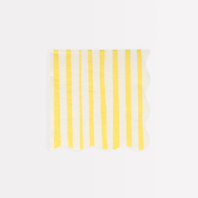 Meri Meri Yellow Stripe Small Napkins 16ct