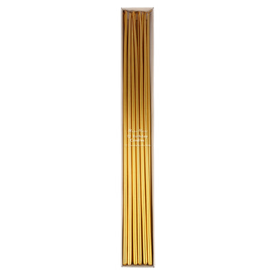 Meri Meri Gold Tall Tapered Candles 12ct