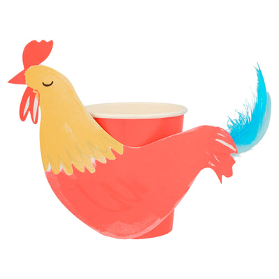 Meri Meri On the Farm Rooster Party Cups 8ct
