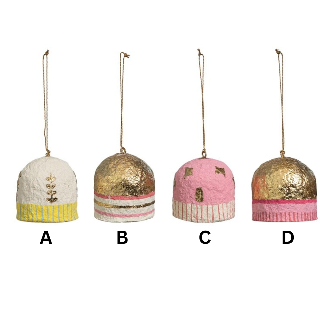 Paper Mache Ornaments, 4 Styles