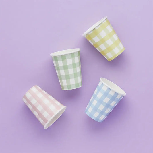 Gingham Paper Cups 8 Pack