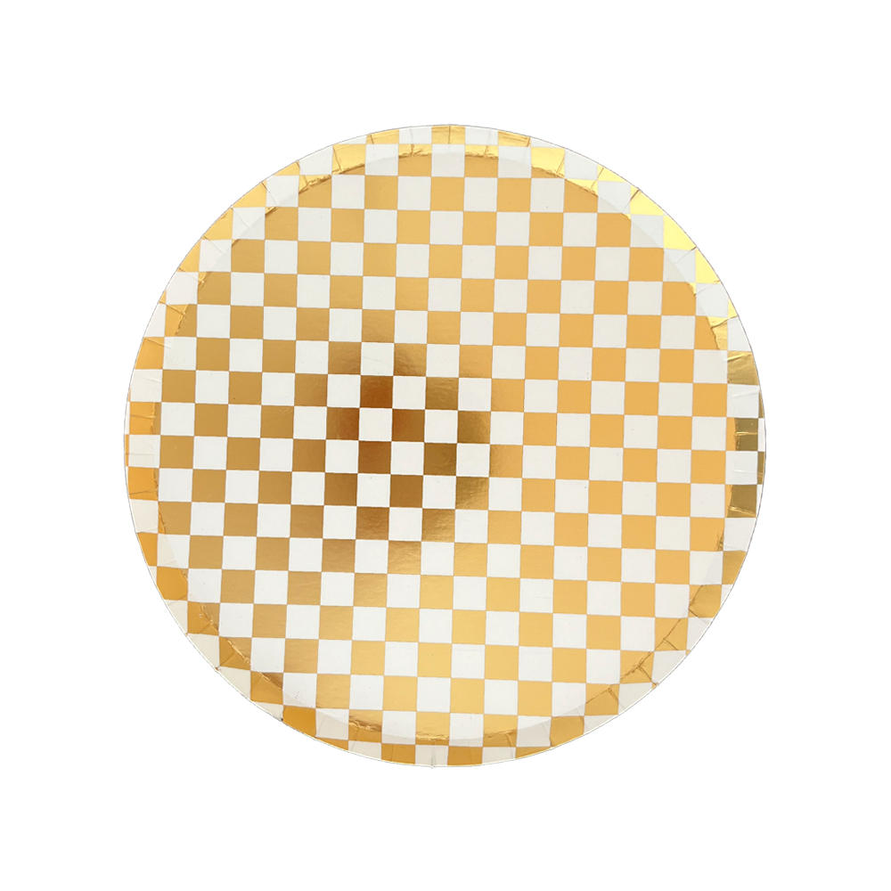 Check It! Gold Clash Plates - 2 Size Options - 8 Pk.
