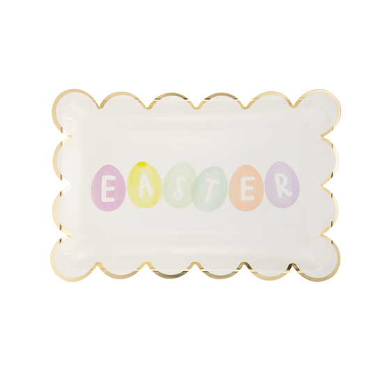 Easter Eggs Scallop Plate 8ct