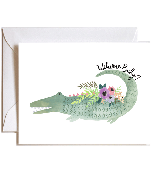 Welcome Baby Alligator  Card