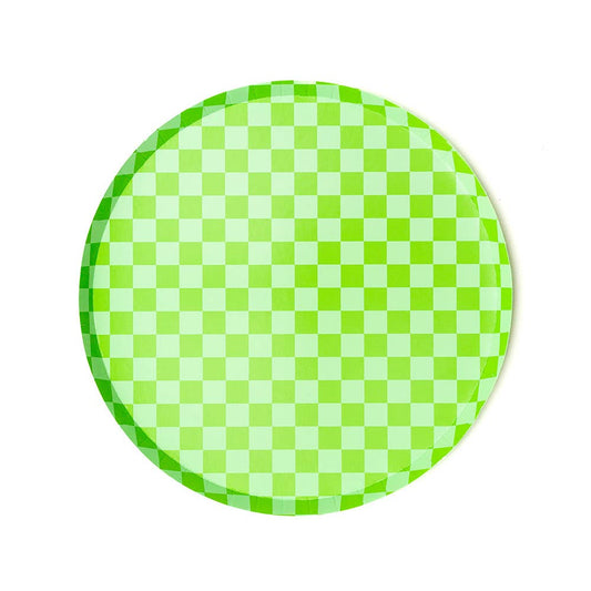 Check It! In The Limelight Green Plates - 2 Size Options - 8 Pk.