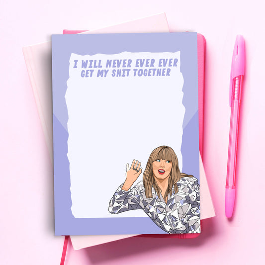 Taylor Swift Never Ever Funny Notepad - Pop Culture Pad
