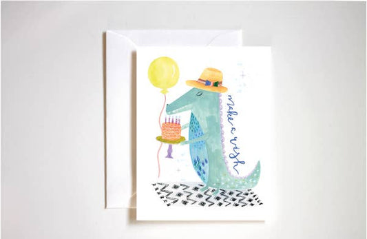 Make a Wish Alligator Card