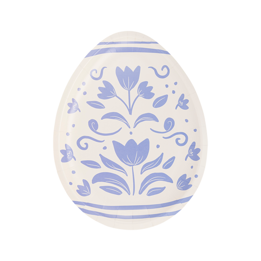 Floral Egg Shaped Plates 8ct