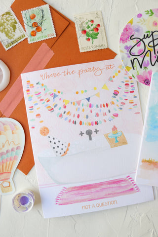 Birthday card with bathtub 