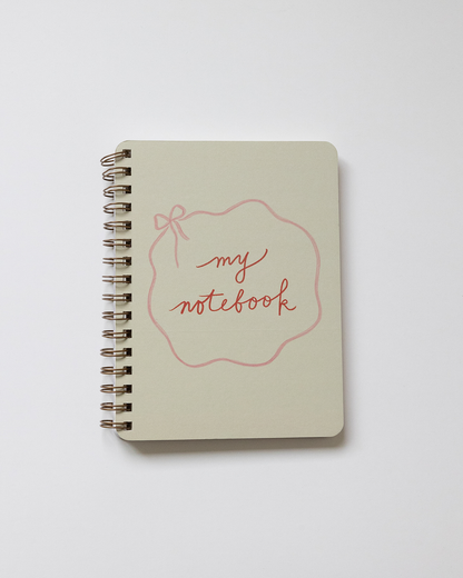 Pink Bow Spiral Notebook