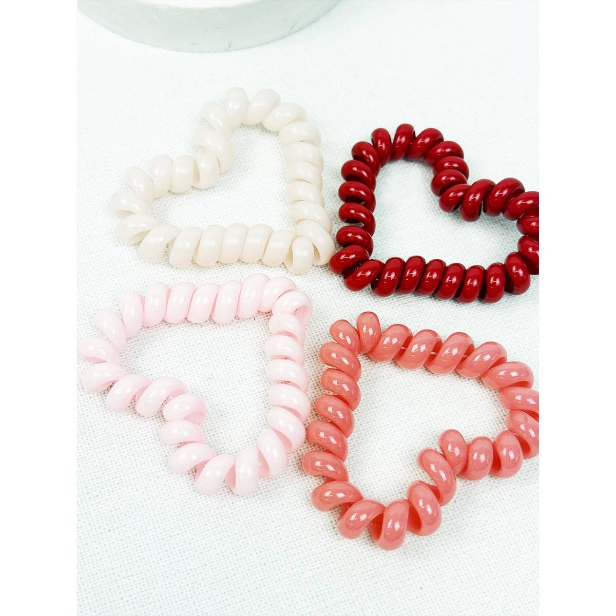 Heart Shape of Spiral Hair Tie Set/4
