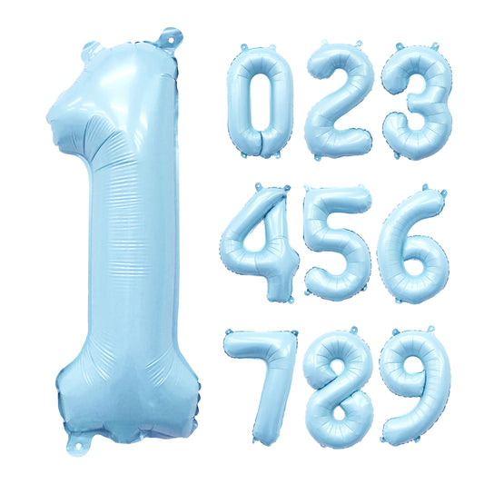 PASTEL BLUE NUMBER BALLOON 32"