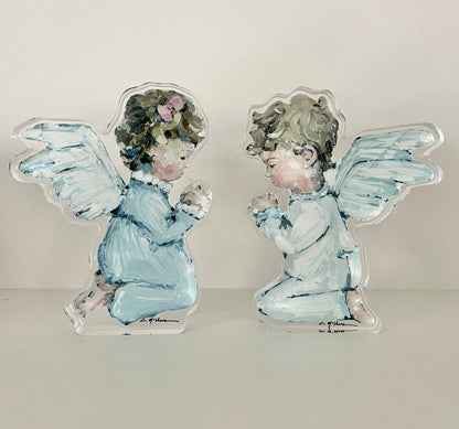 Tiny Wings: Brunette Girl- Acrylic Large Shelfie