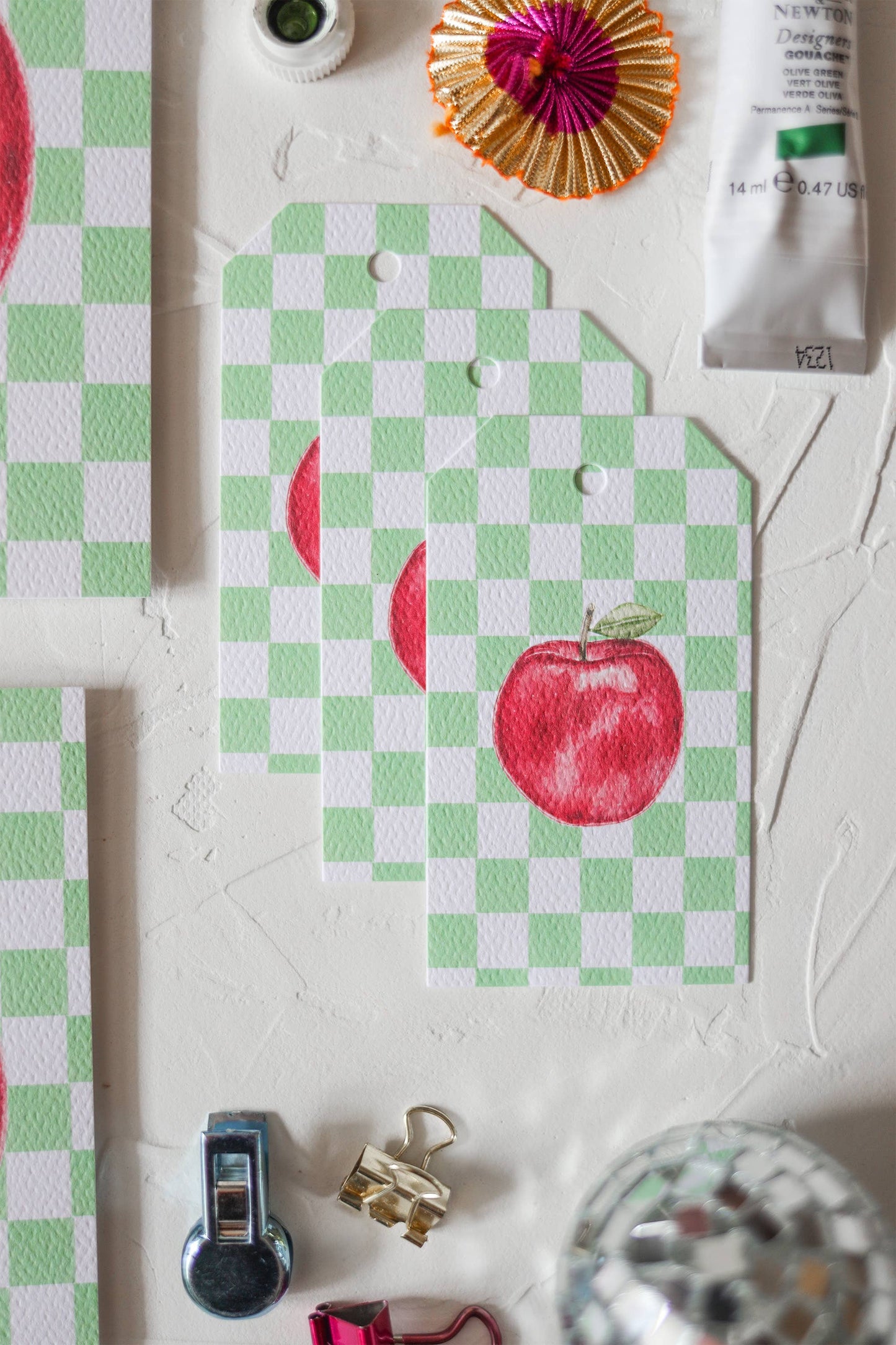 Teacher Apple Checker Gift Tags 8ct