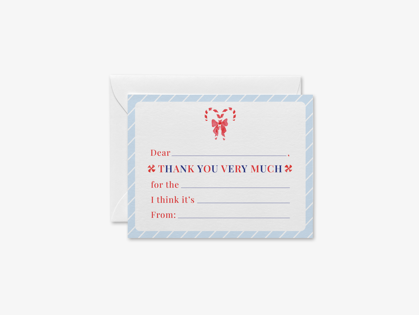 Kids Christmas Fill In The Blank Thank You Notes [Sets of 8]