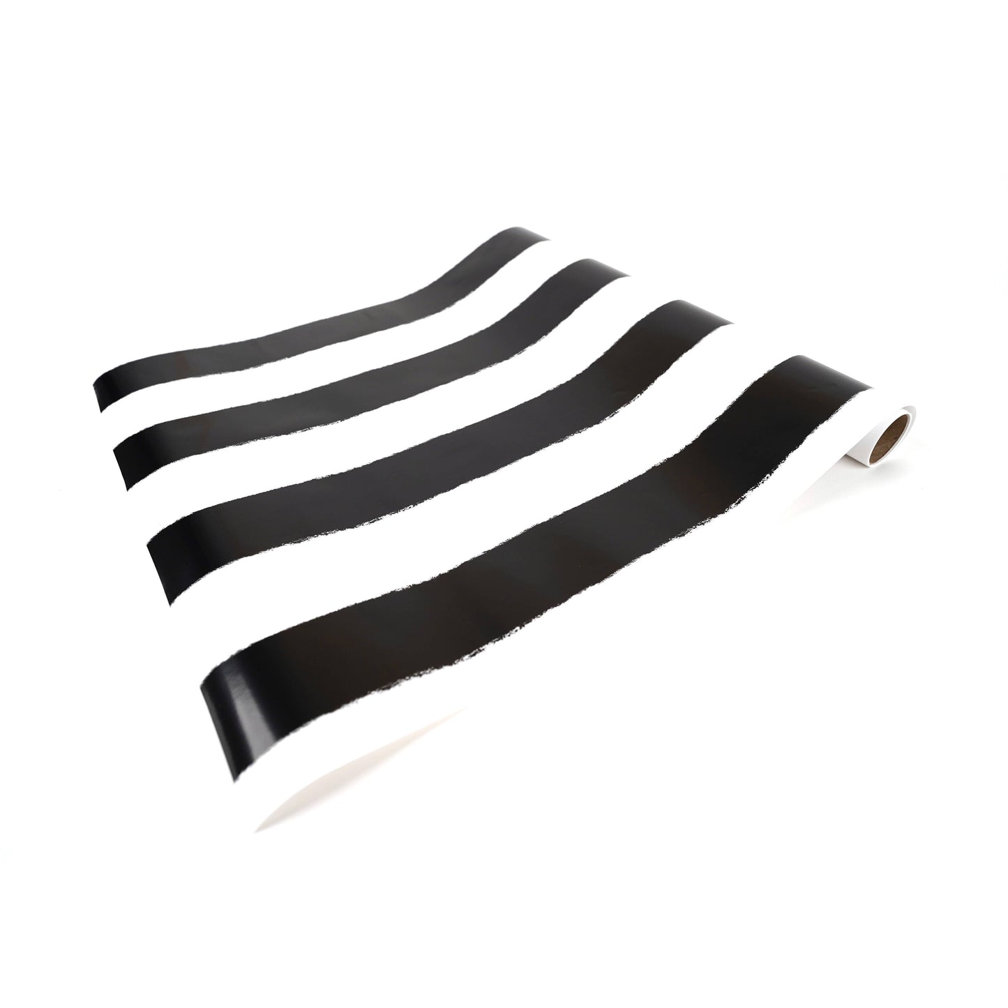 Black & White Stripe Paper Table Runner