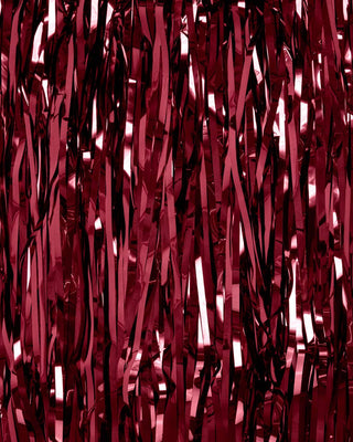 Maroon Fringe Curtains | 2-Pack Party Backdrop, Tinsel