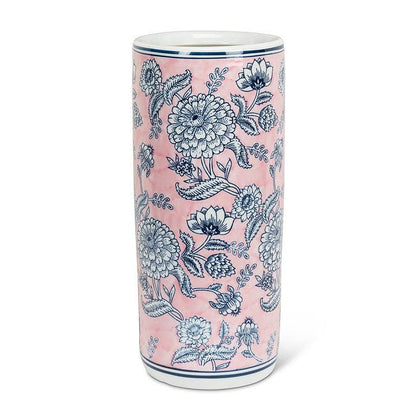Floral Print Umbrella Stand-Pink & Blue-18"H
