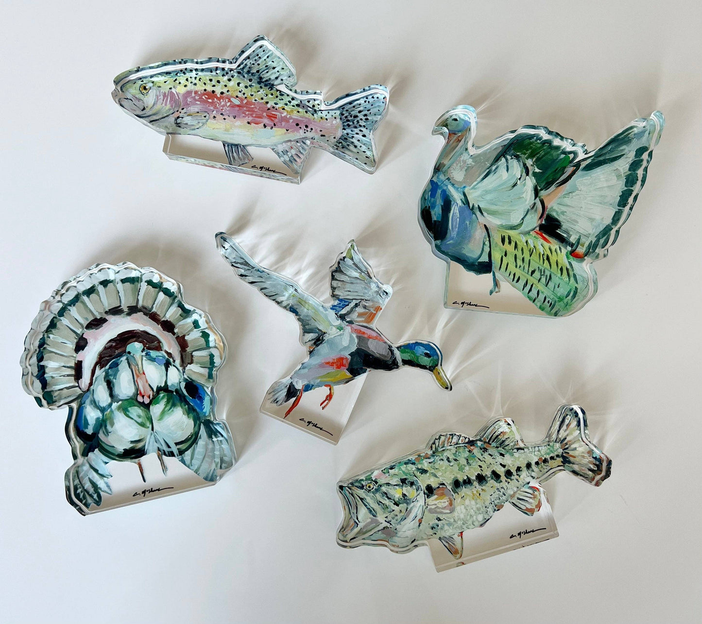 "Gone Fishin" Bass Acrylic Small Shlefie