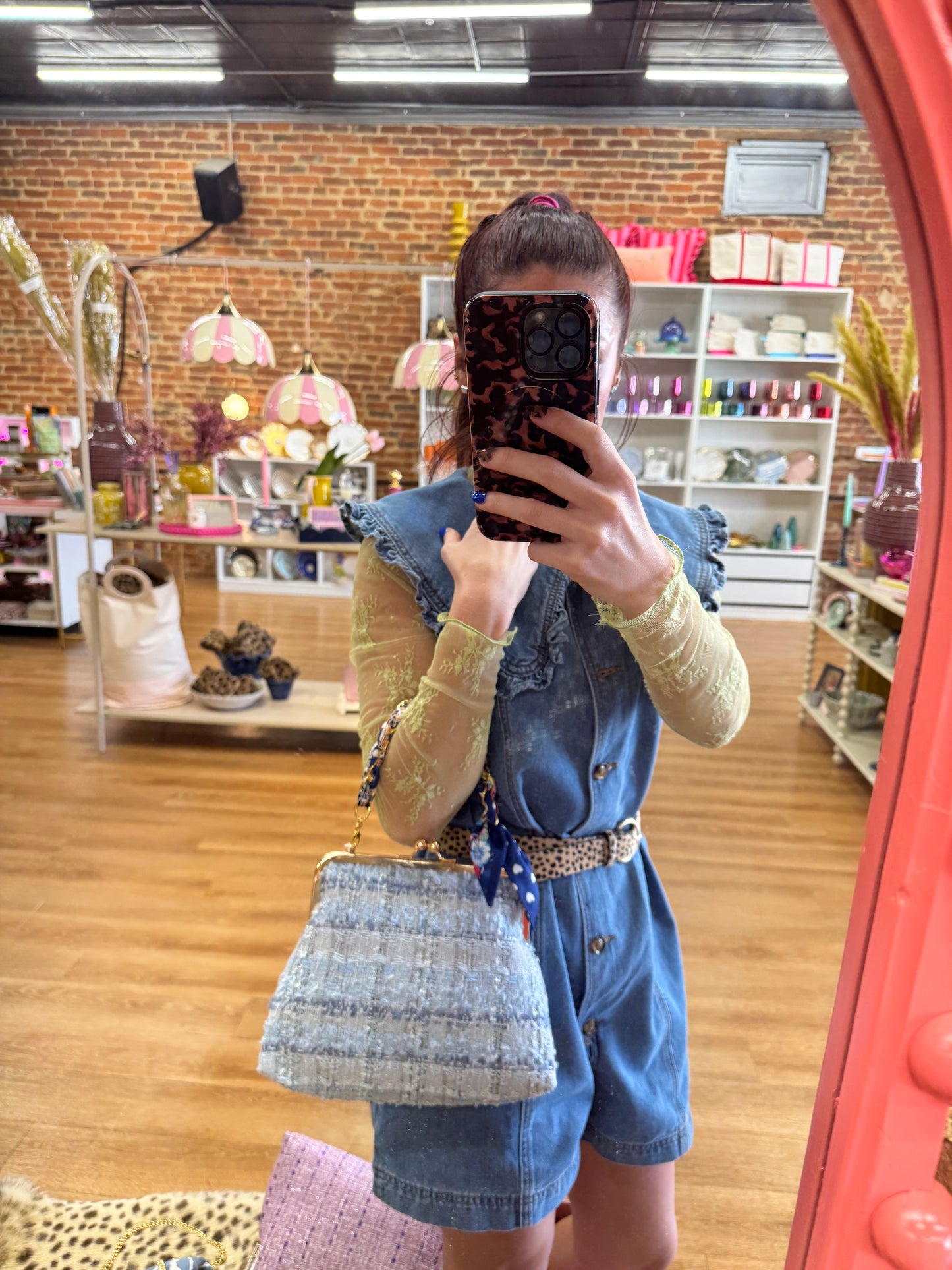 Glenda Gies Blue Tweed “Trixie” Purse