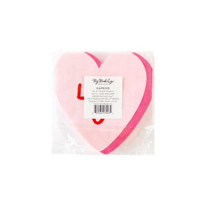 Luv U Heart Napkins 24ct