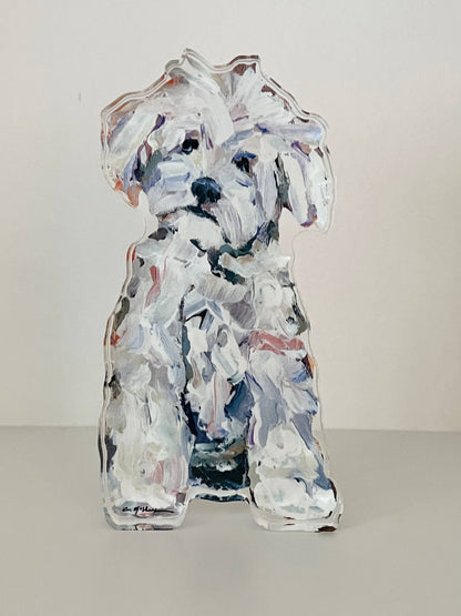 White Maltipoo Acrylic Small Shelfie