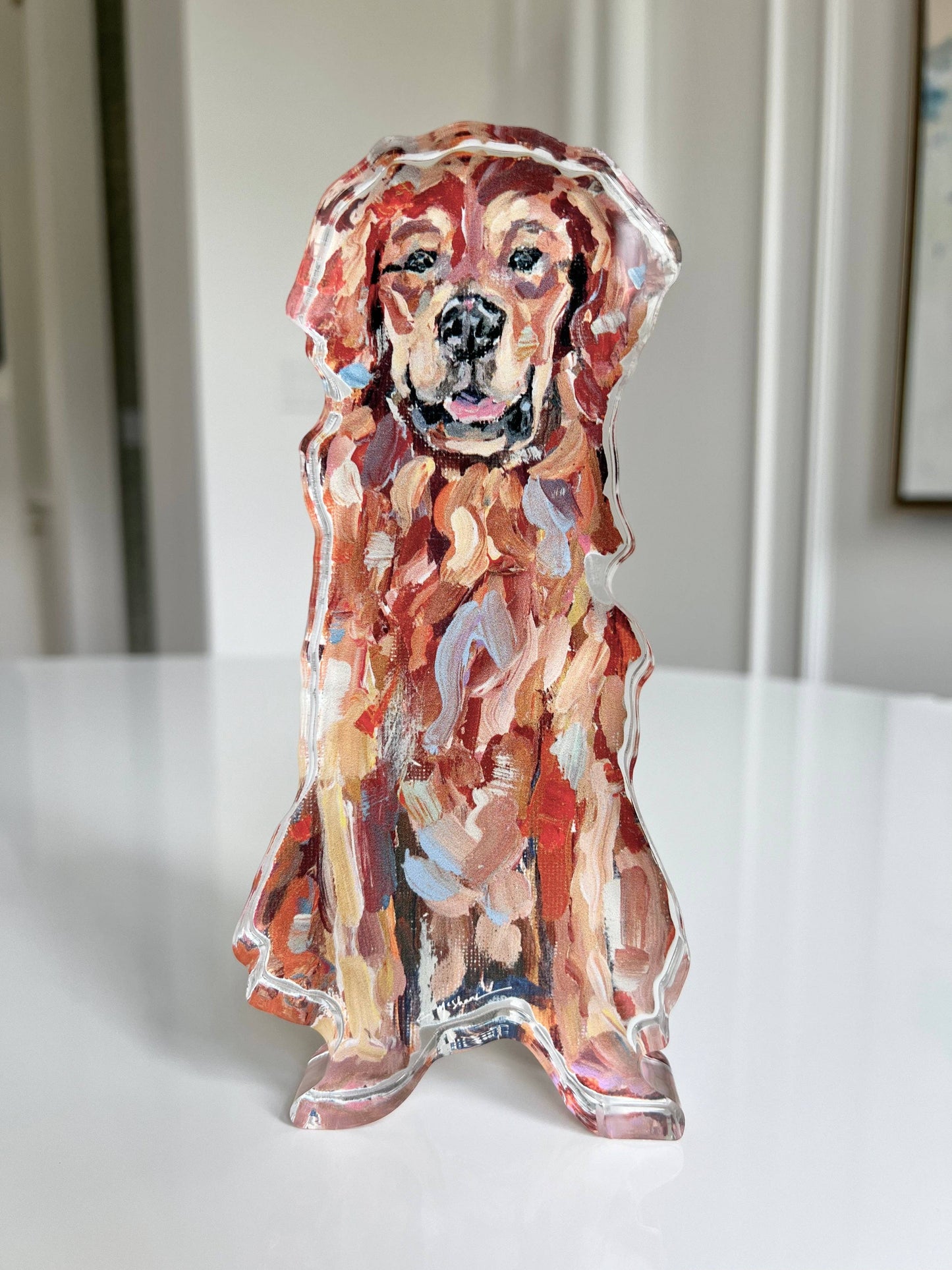 Red Golden Retriever Acrylic Small Shelfie