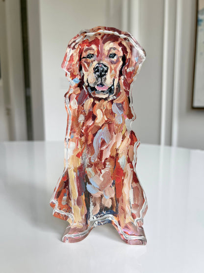 Red Golden Retriever Acrylic Small Shelfie