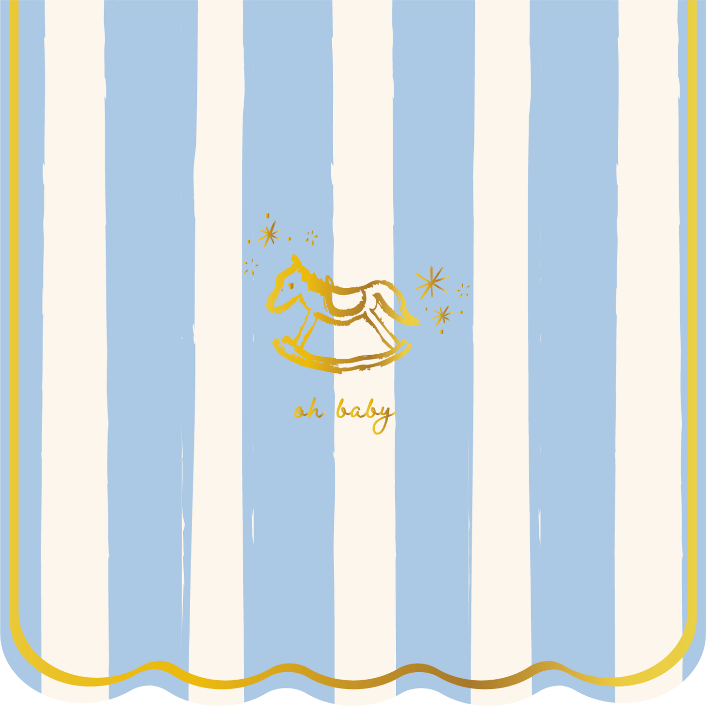 Oh Baby Icon Cocktail Napkins- Blue