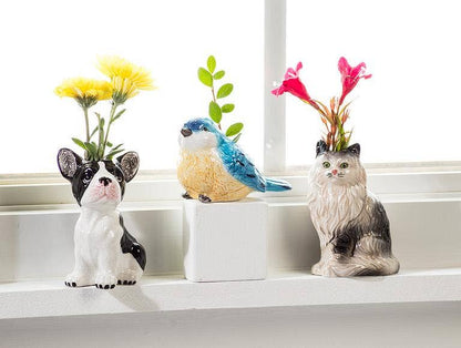 Daschund Wildlife Bud Vase-2"H: