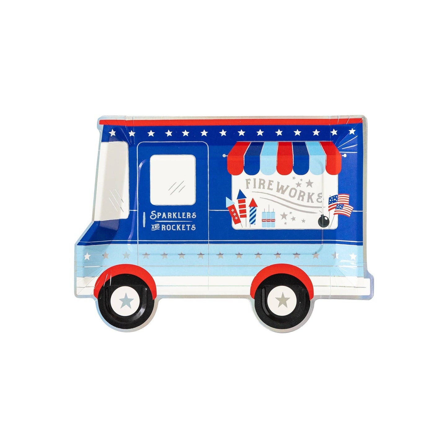 Firework Truck Shaped Plate 8ct