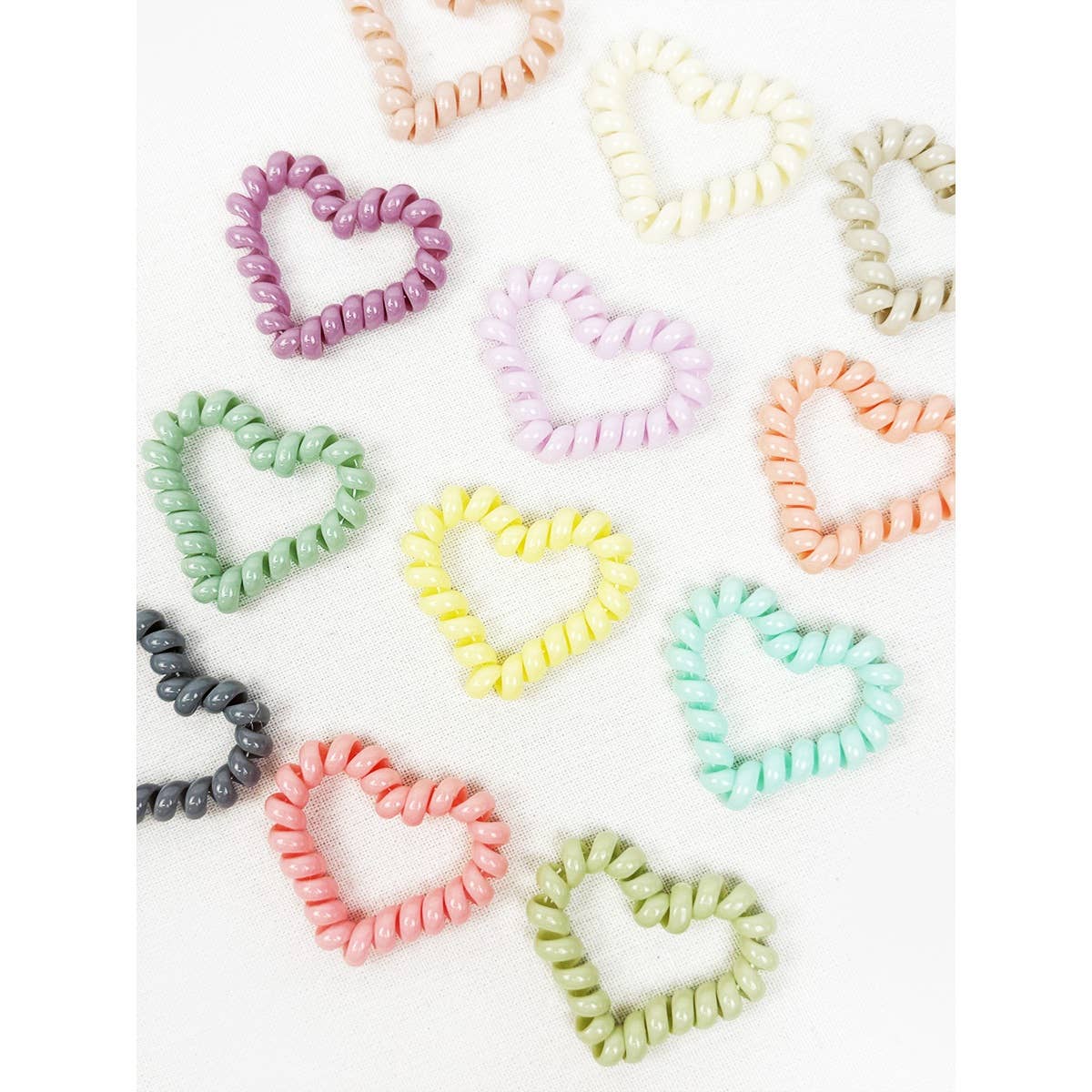Heart Shape of Spiral Hair Tie Set/4
