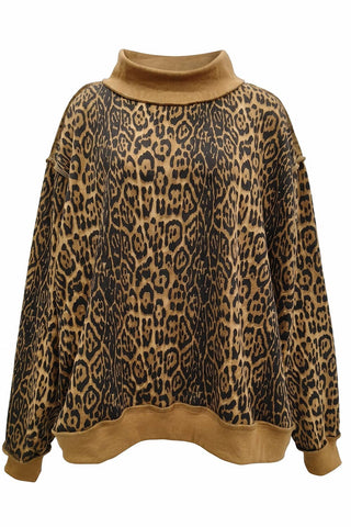 Cheetah Mock-Neck Sweatshirt