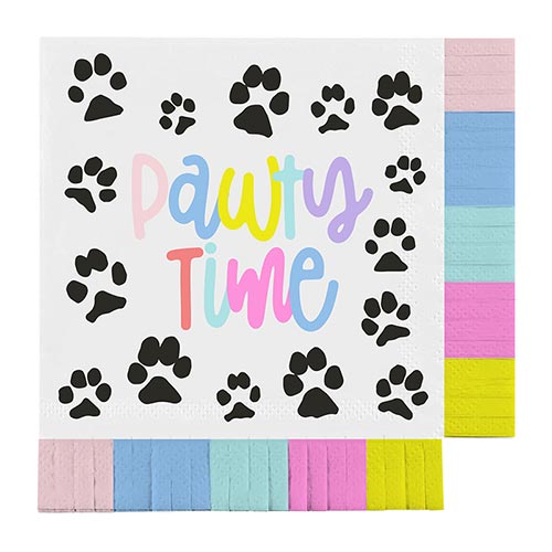 Pawty Time Fringe Napkins- 16ct