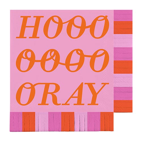 Fringe Napkins - Hooray- 16ct