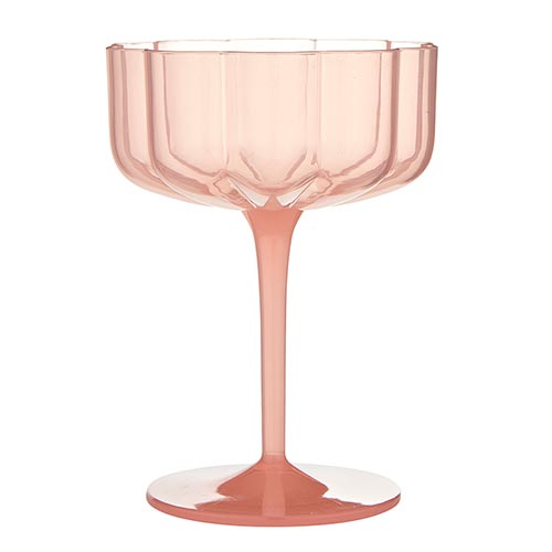 Pink Coupe Wave Acrylic Stemware