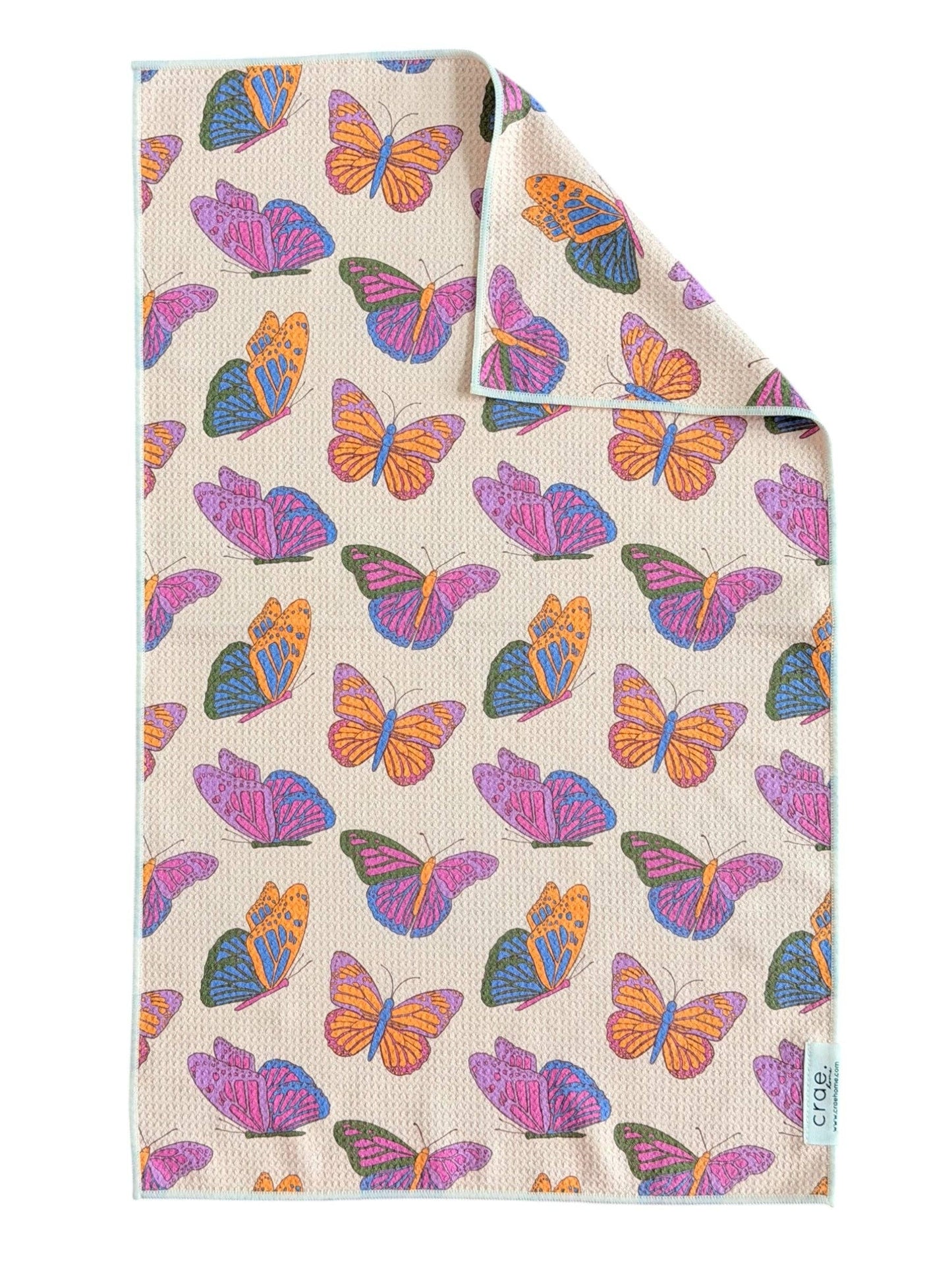 Butterfly Double-Sided Hand Towel: (17 in x 27 in)