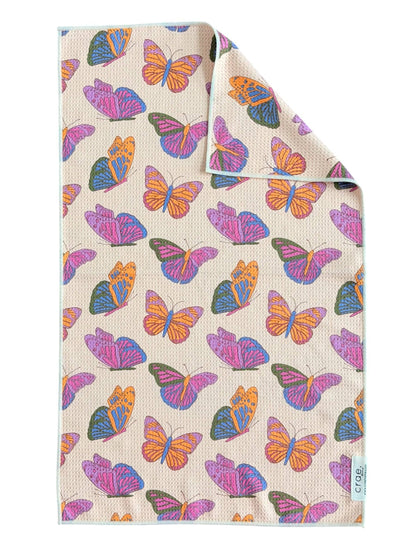 Butterfly Double-Sided Hand Towel: (17 in x 27 in)