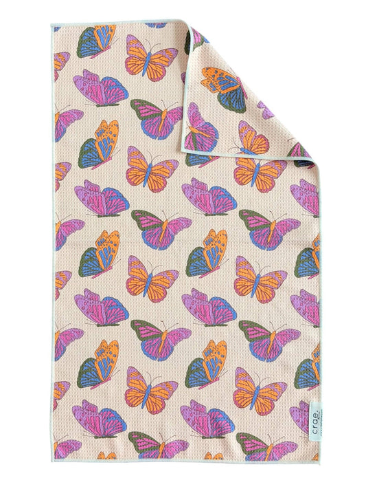 Butterfly Double-Sided Hand Towel: (17 in x 27 in)
