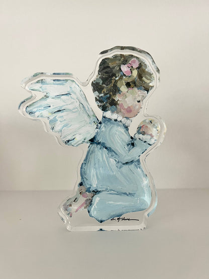 Tiny Wings: Brunette Girl- Acrylic Large Shelfie
