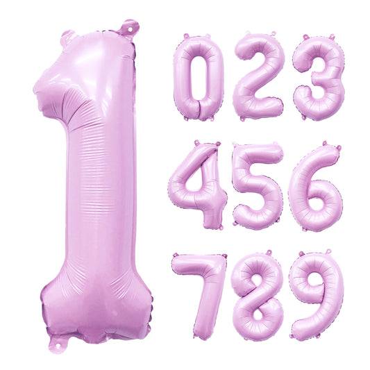 PASTEL LILAC PINK NUMBER BALLOON 32"
