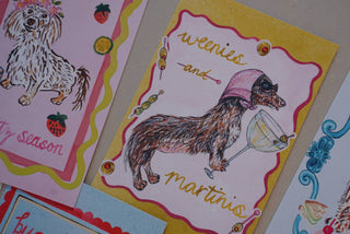 Dachshund Collection: Weenies and Martinis Fine Art Print: 11x14