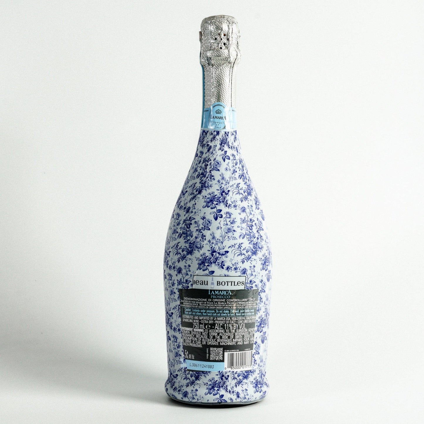 Beau Bottles Grandmillenial Blue Floral - Prosecco Collection
