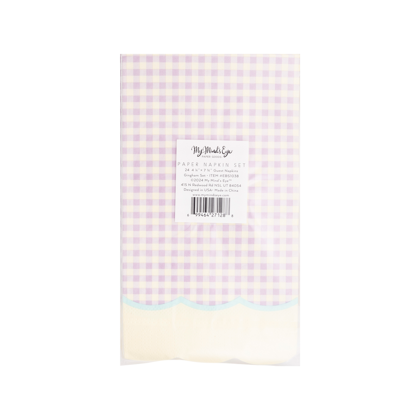 Pastels Gingham Napkin Set 24ct