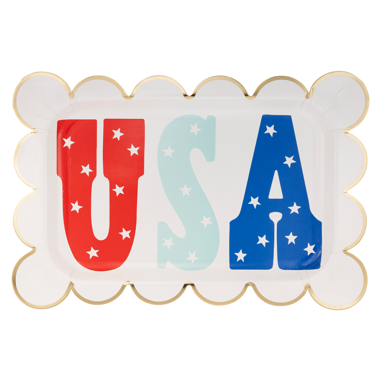 USA Scallop Paper Plate 12ct