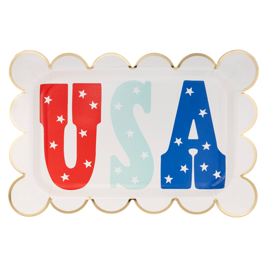 USA Scallop Paper Plate 12ct