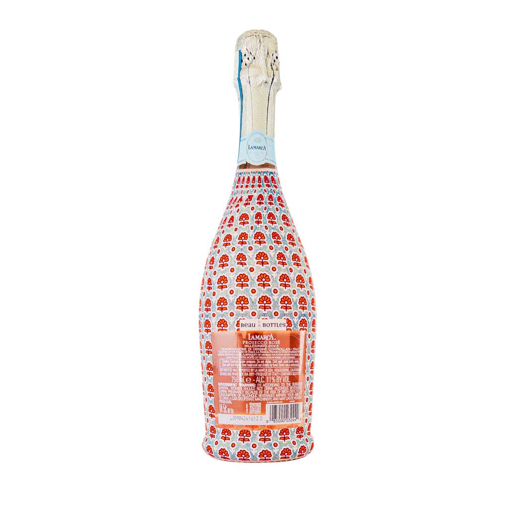 Beau Bottles Indian Blockprint Blue Flower - Prosecco Collection