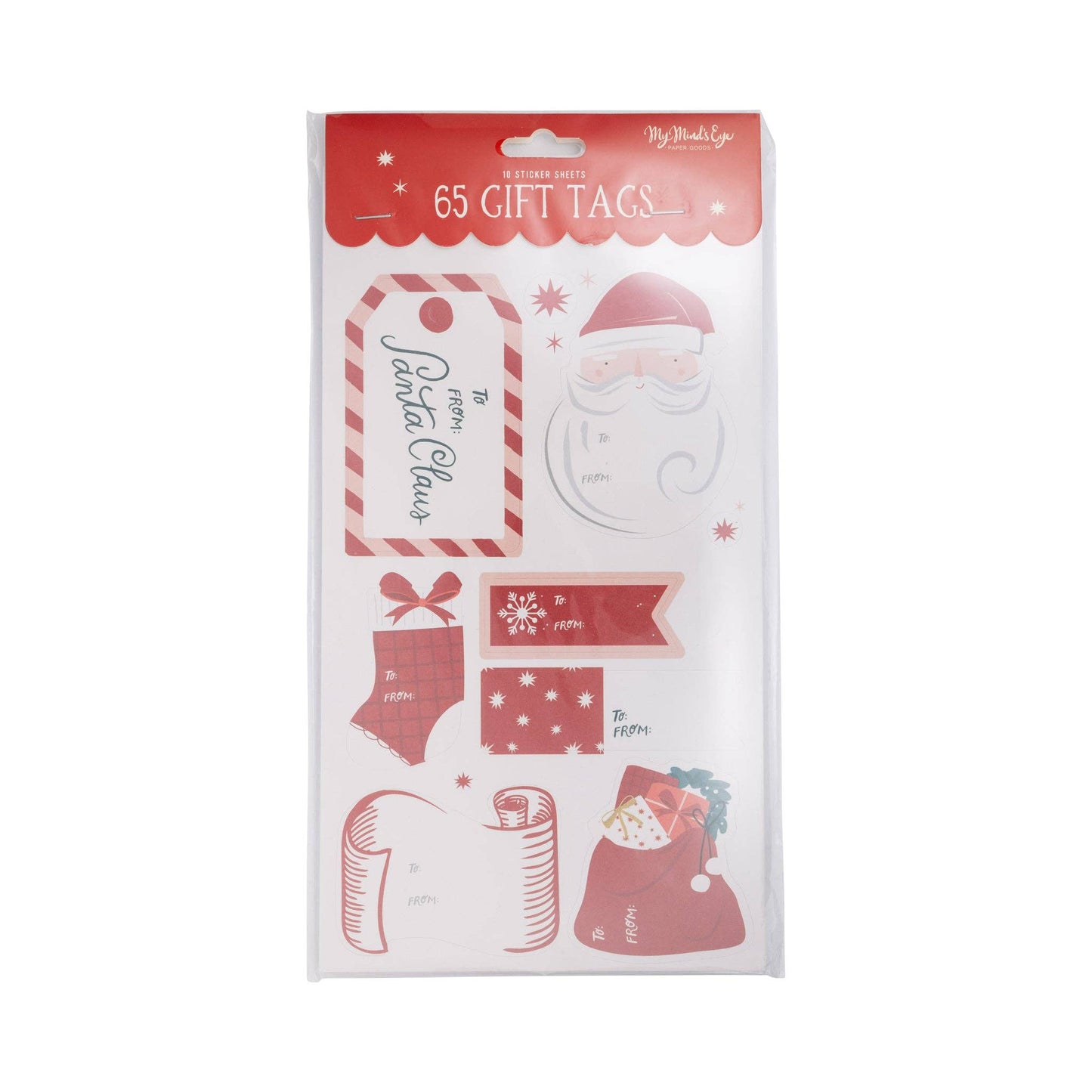 Santa Sticker Tag Set